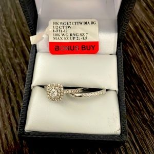 10k white gold Wedding Ring Set